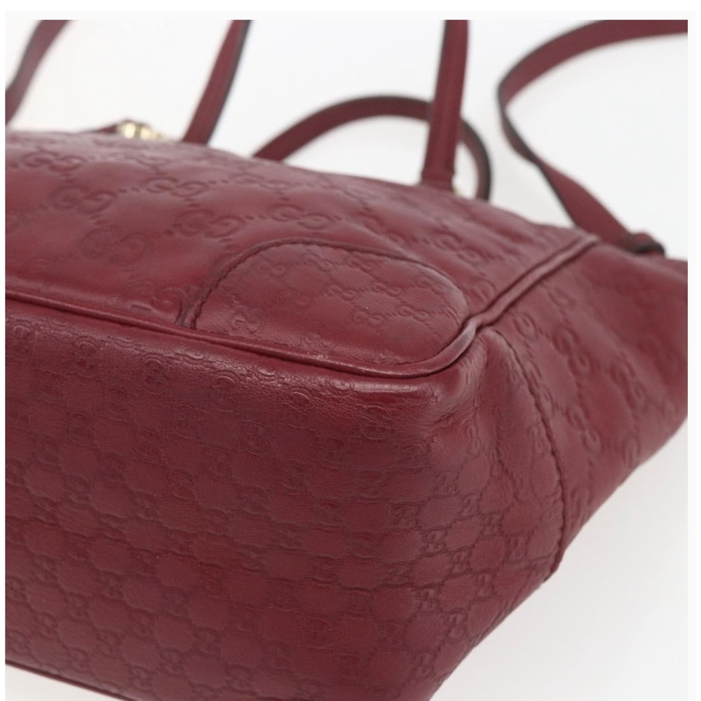GUCCI Microguccissima Bree Tote Bordeaux Red Leather Handbag Authenticated - Picture 10 of 16